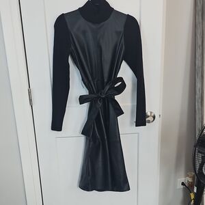 Black Faux Leather Dress